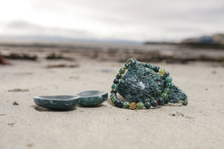Green Moss Agate Crystal Reminder Bracelet – Healing | Men