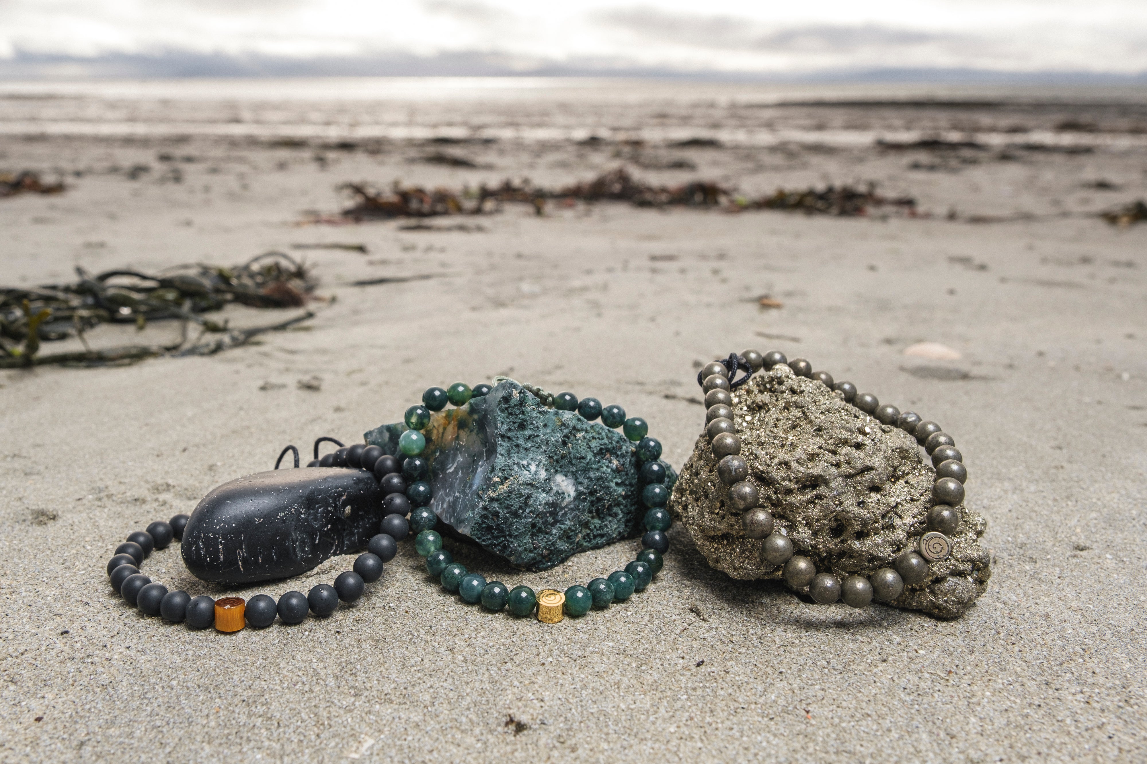 Green Moss Agate Health Bracelet - Men's Edition