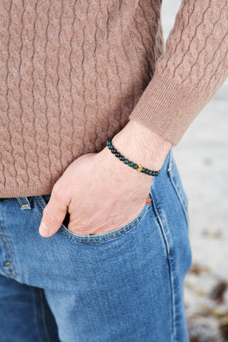 Green Moss Agate Crystal Reminder Bracelet – Healing | Men