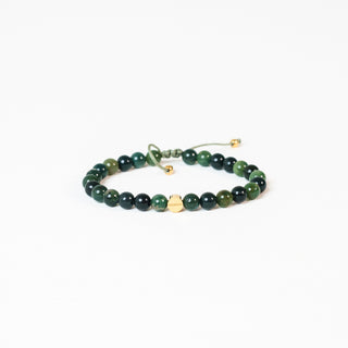 Green Moss Agate Crystal Reminder Bracelet – Healing | Adult