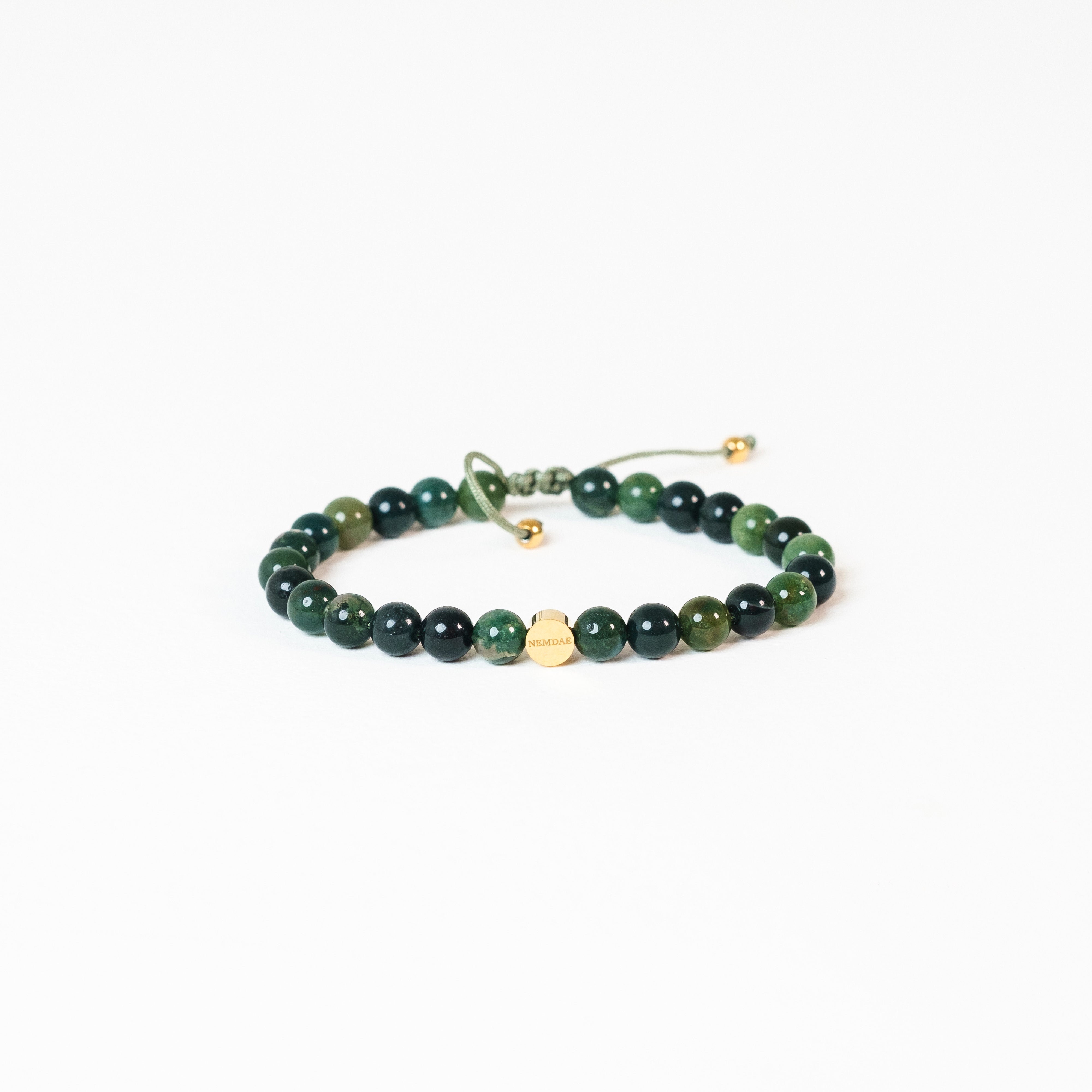 Green Moss Agate Health Bracelet - Child/Teen