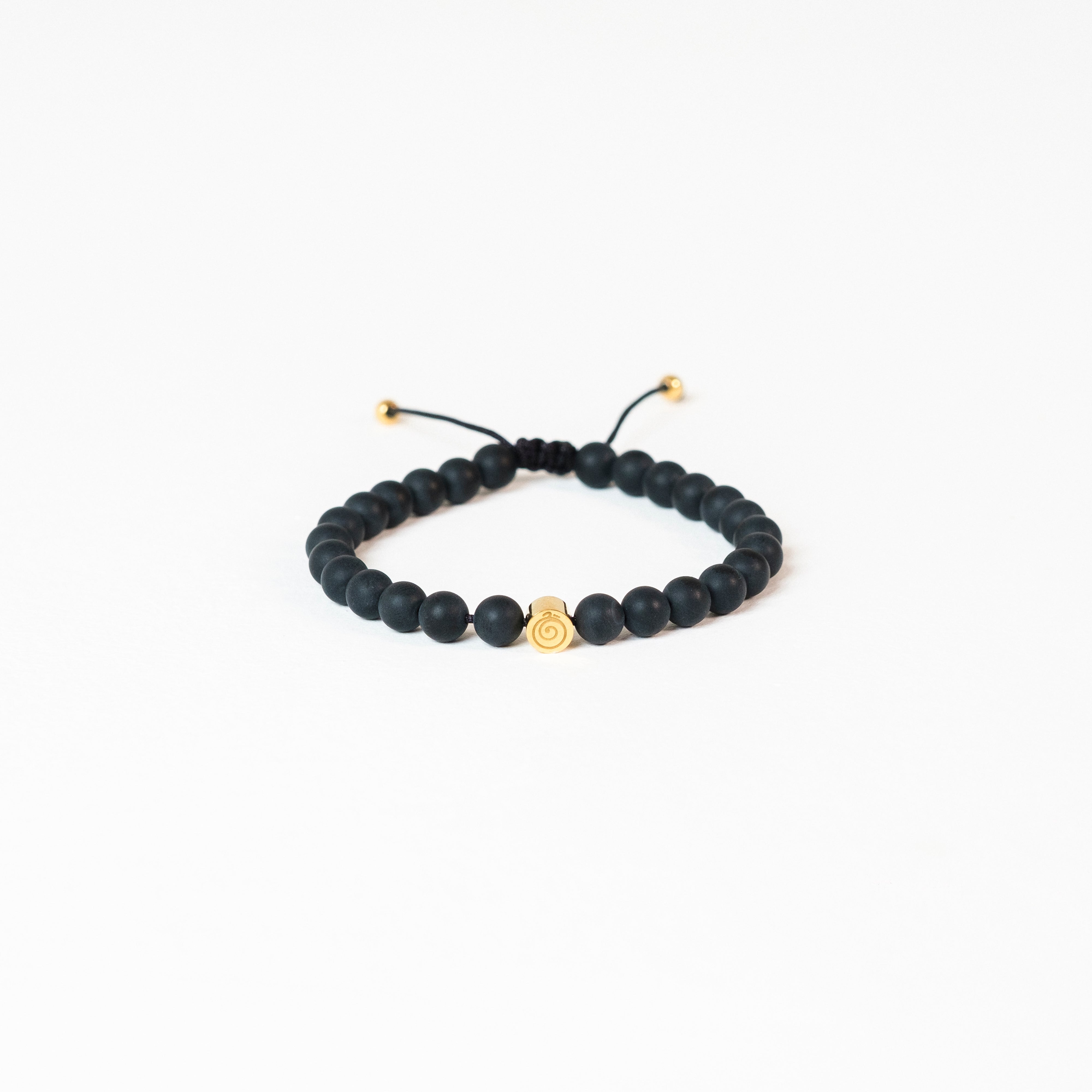 Onyx Protection Bracelet with Gold Charm - Child/Teen