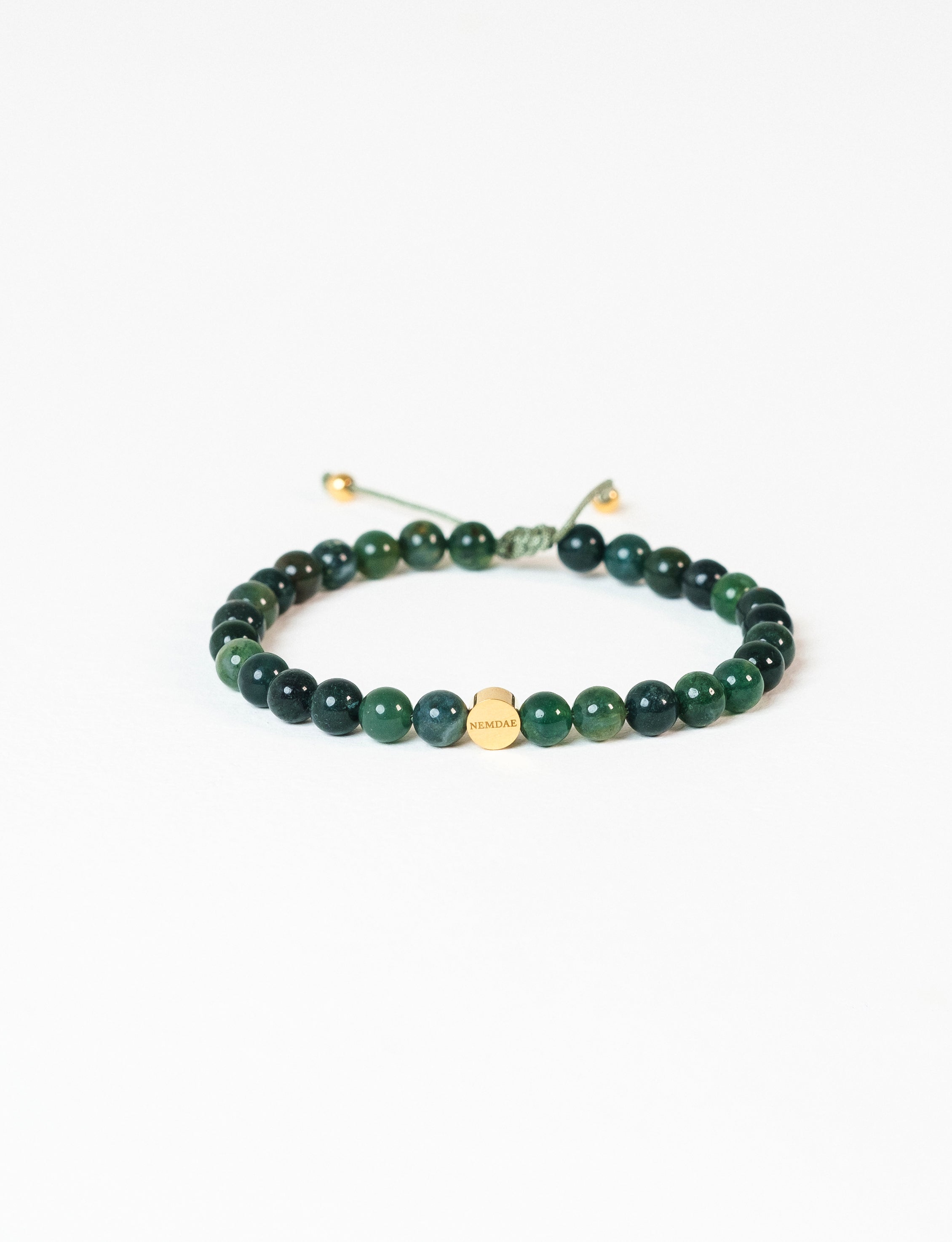 Green Moss Agate Health Bracelet - Men's Edition