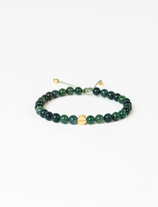 Green Moss Agate Crystal Reminder Bracelet – Healing | Men