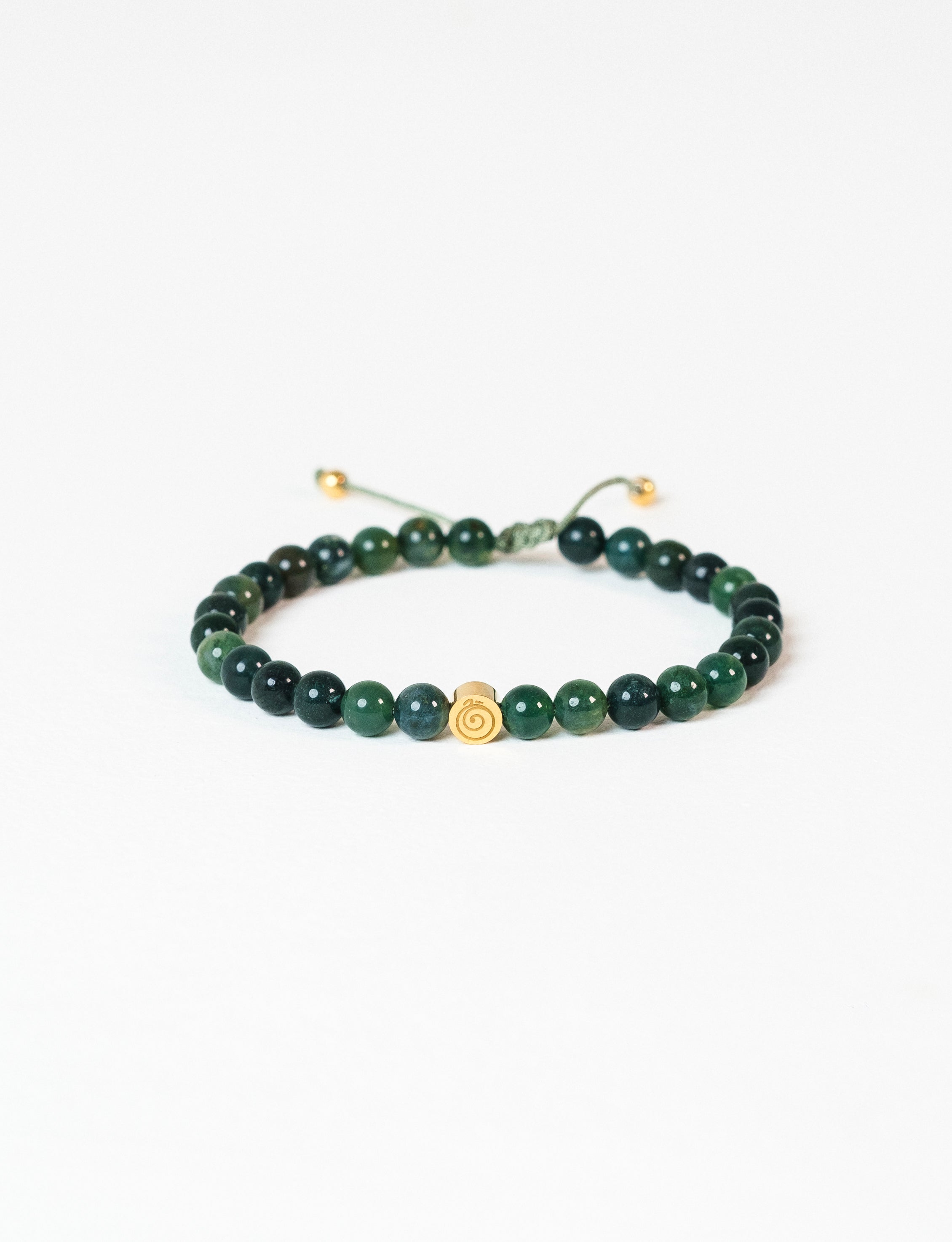 Green Moss Agate Health Bracelet - Men's Edition