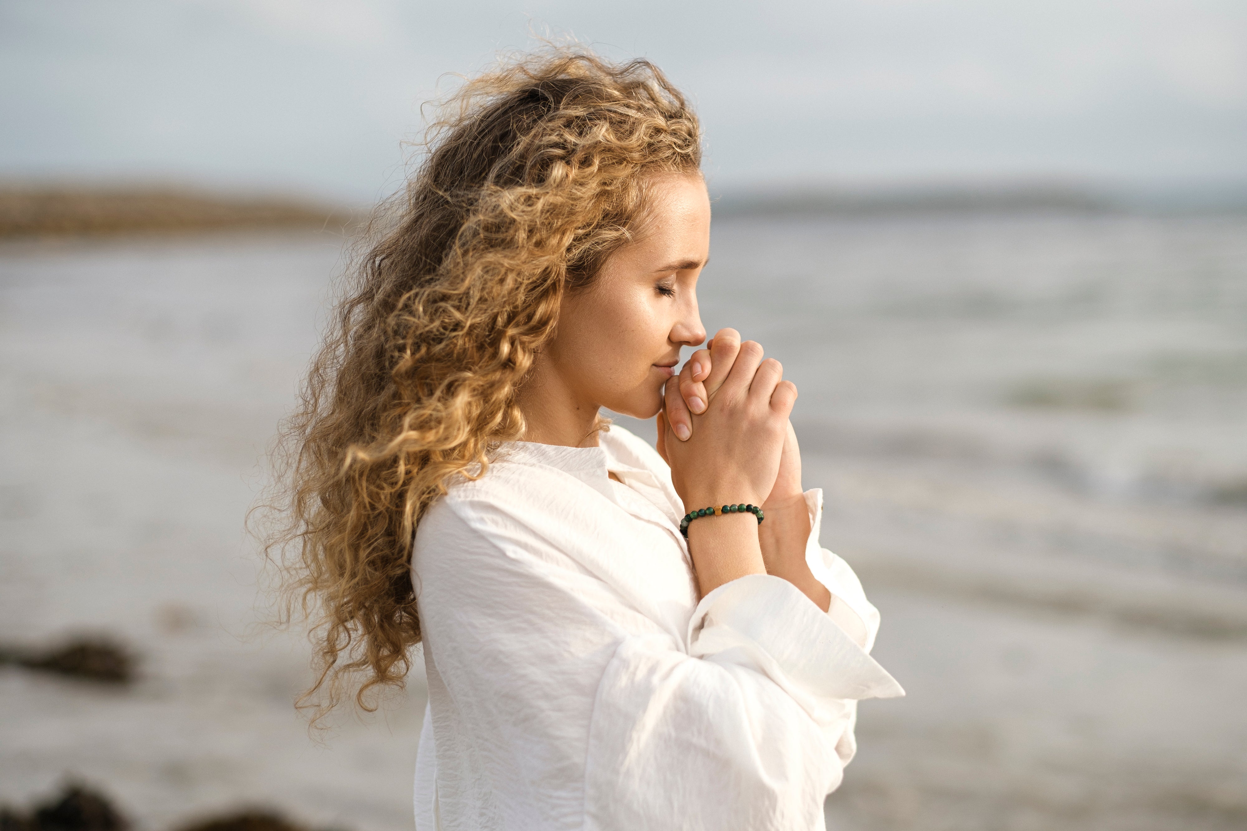 Green Moss Agate Health Bracelet - Child/Teen