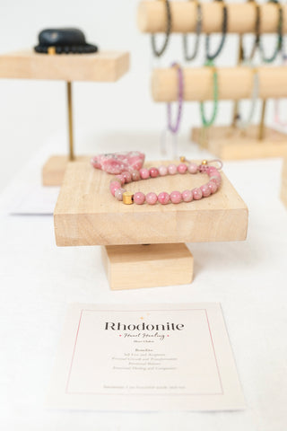 Rhodonite Crystal Reminder Bracelet – Self-Love | Adult