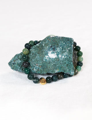 Green Moss Agate Crystal Reminder Bracelet – Healing | Adult