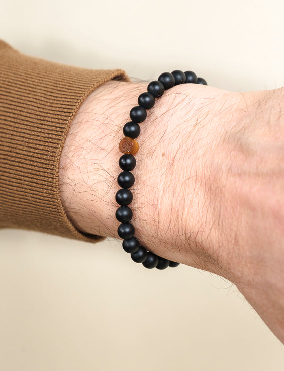 Onyx & Tiger Eye Protection & Confidence Bracelet - Men's Edition