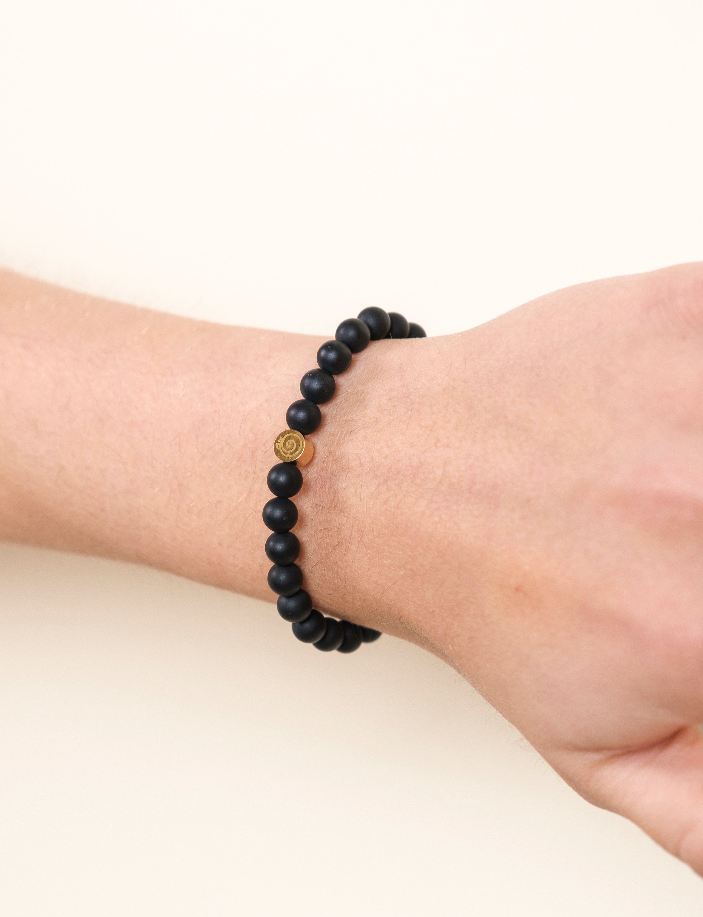 Onyx Protection Bracelet with Gold Charm - Child/Teen