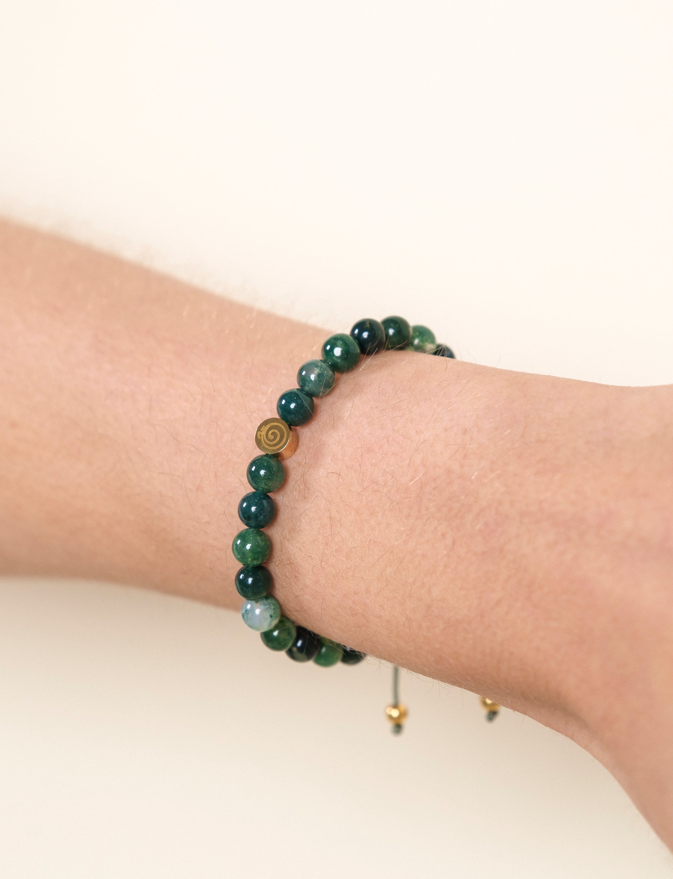 Green Moss Agate Health Bracelet - Child/Teen