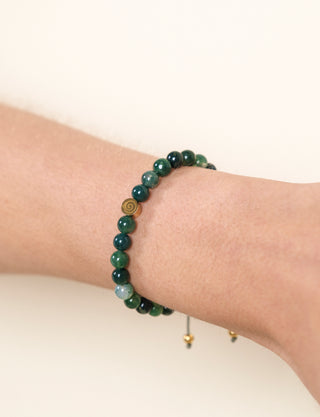 Green Moss Agate Crystal Reminder Bracelet – Healing | Adult