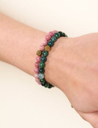 Green Moss Agate Crystal Reminder Bracelet – Healing | Adult