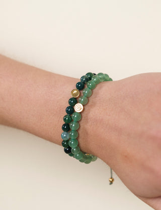 Green Moss Agate Crystal Reminder Bracelet – Healing | Adult