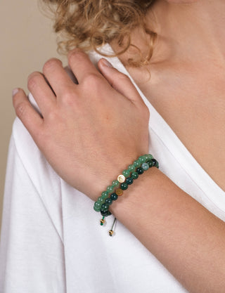 Green Moss Agate Crystal Reminder Bracelet – Healing | Adult
