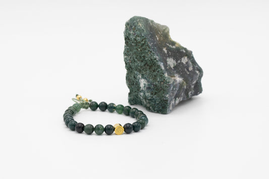 Healthy Bracelet - Green Moss Agate - child