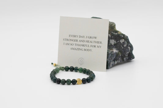 Healthy Bracelet - Green Moss Agate