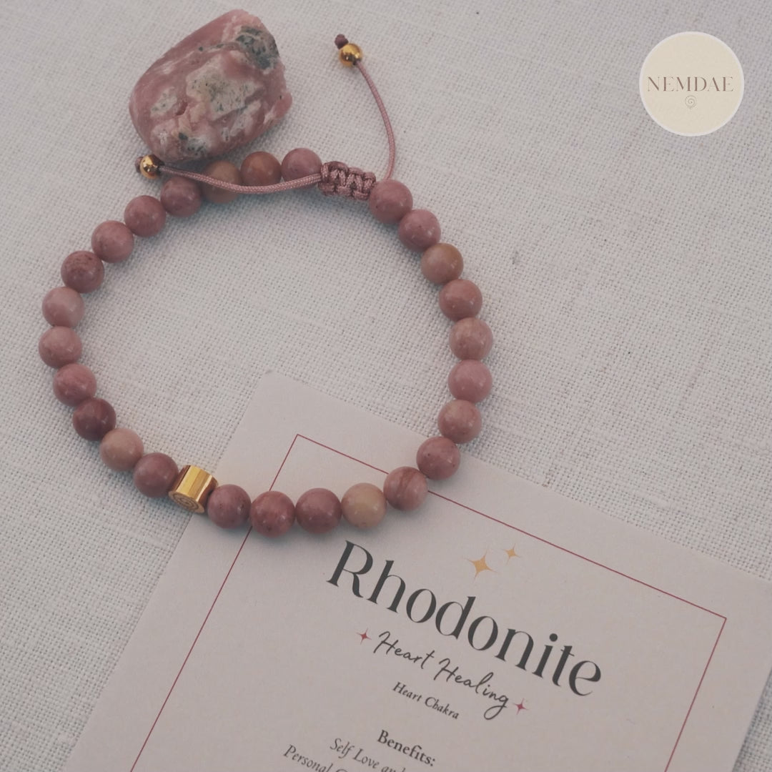 Rhodonite Friendship Bracelets - Self-Love and Empowerment